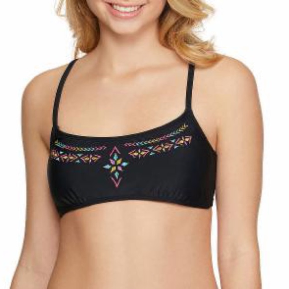 🛍🛍Black Embroidered Bralette Swimsuit Top